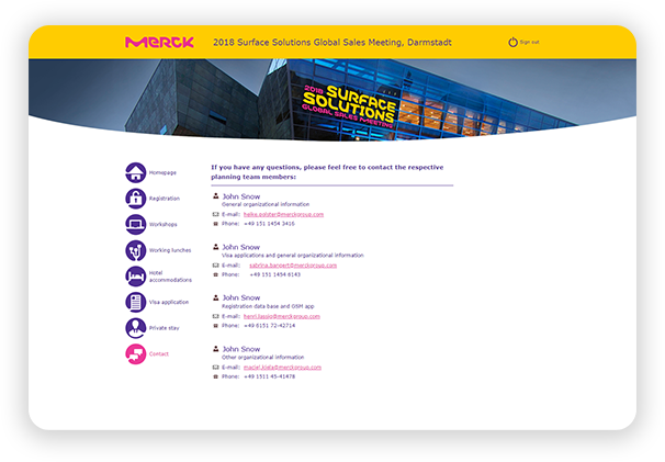 A screen with Merck page