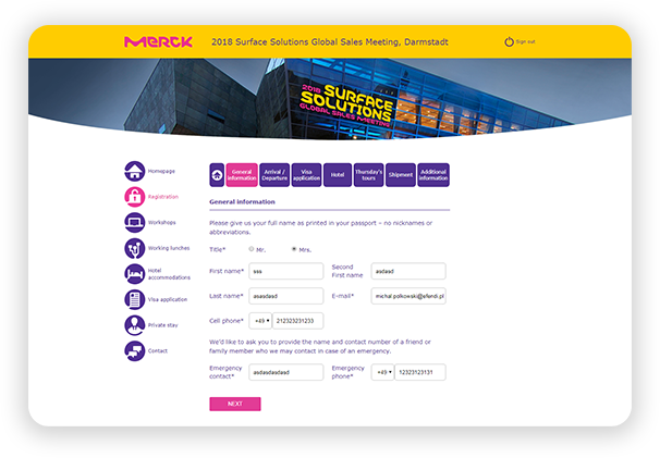 A screen with Merck page
