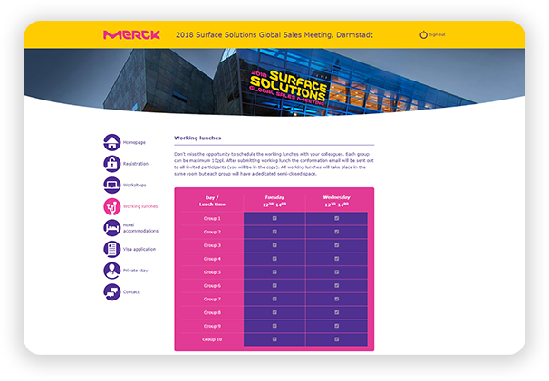 A screen with Merck page