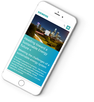 a smartphone with the Siemens page on the screen