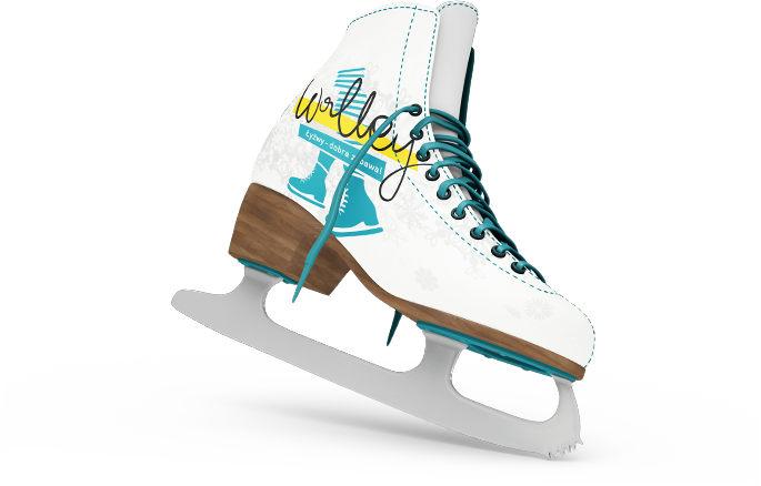 A skate with the Walley logo on