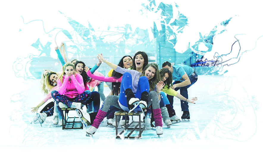Skaters on the ice rink